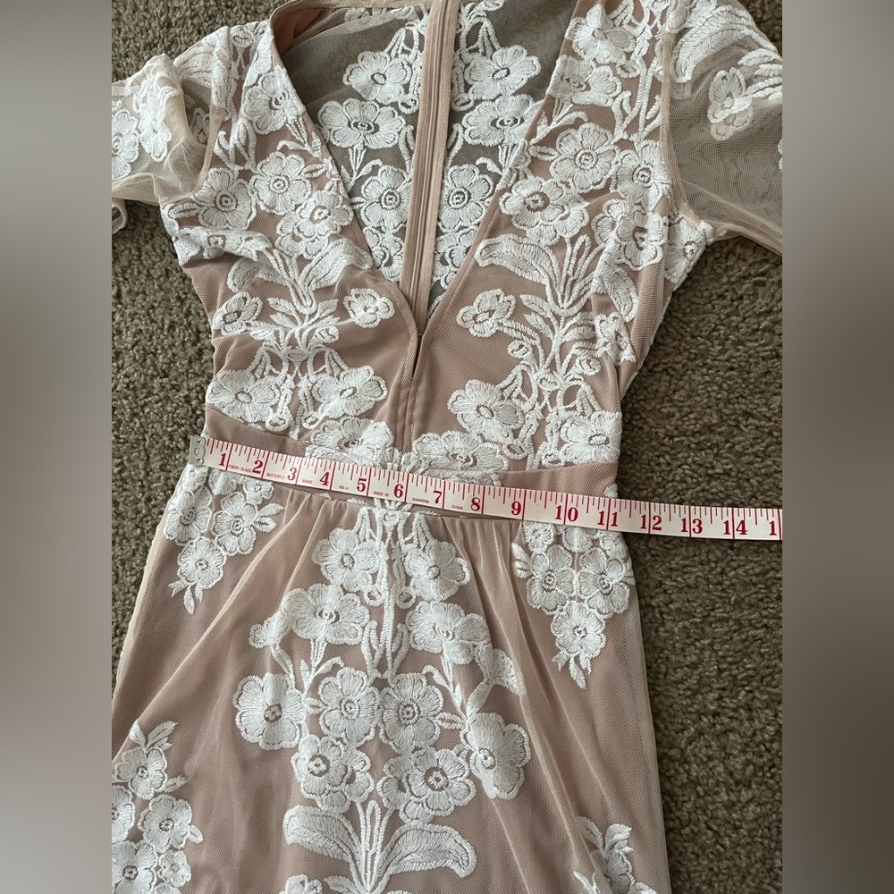 Floral Lace-Overlay Mini Dress in Blush - Picture 11 of 15